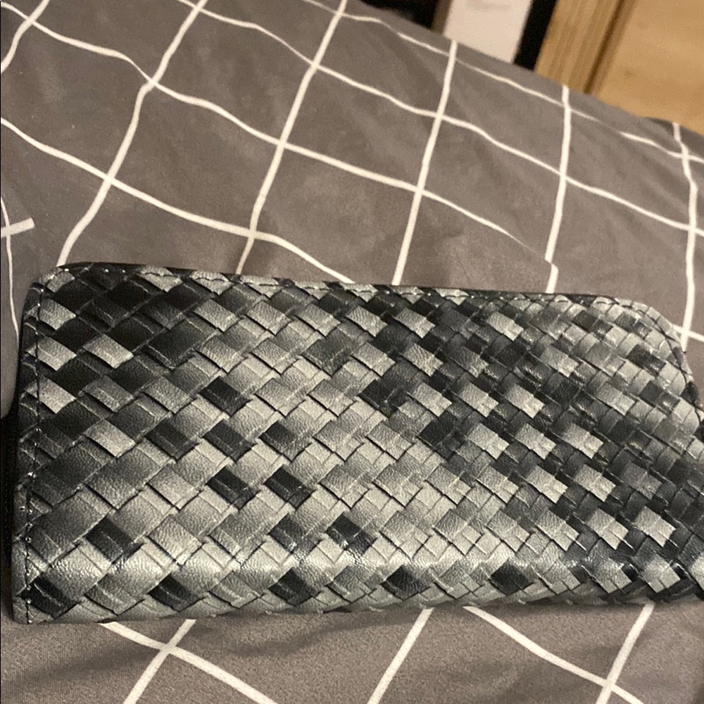 Black and Gray Woven Wallet